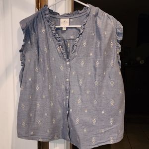 St. John's Bay light denim sleeveless button up